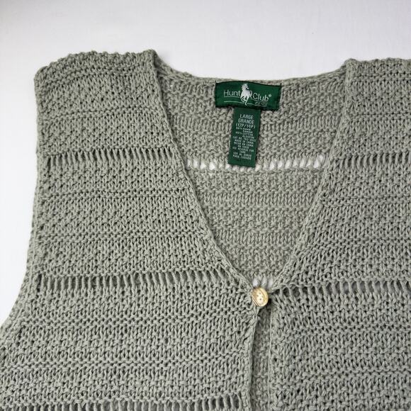 Hunt Club Women’s Large Ramie Cotton Crochet Boho Vest 12/14 - Picture 3 of 8